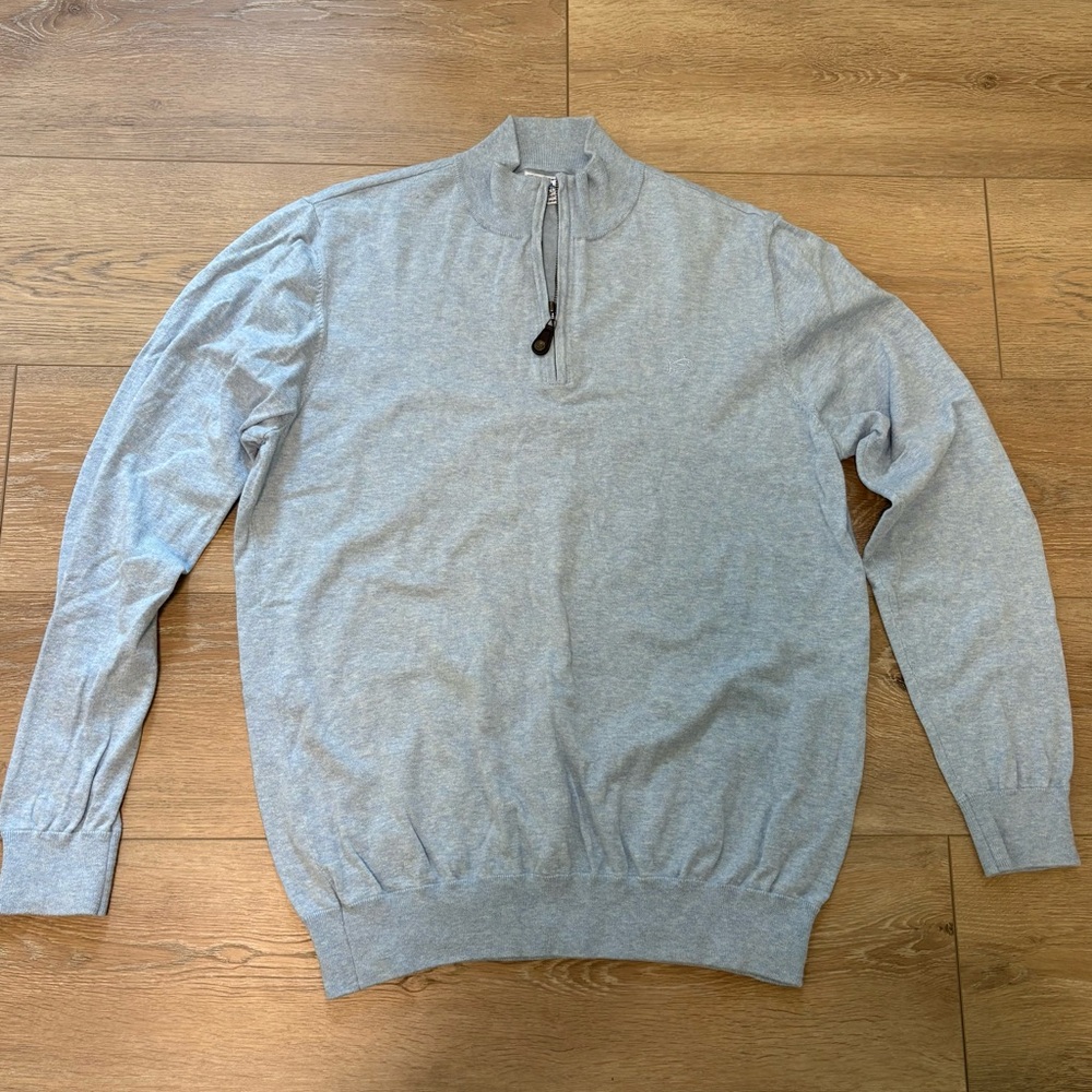 Men’s Southern Tide Large Quarter Zip Long Sleeve Light Blue